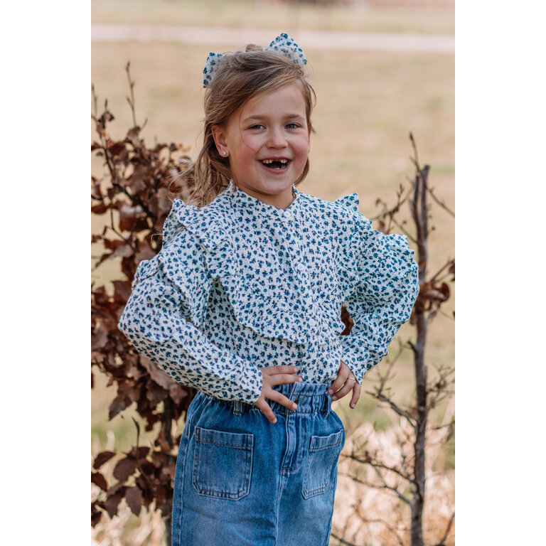 The New The New shirt kind Niki L/S Shirt White Swan AOP (wit met print)