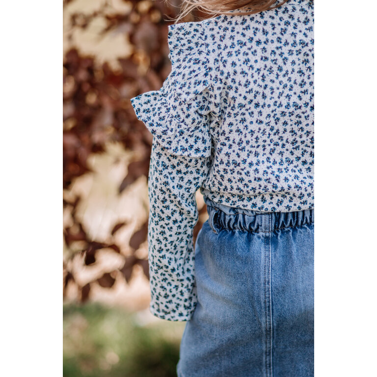 The New The New shirt kind Niki L/S Shirt White Swan AOP (wit met print)