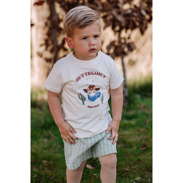 Huttelihut Huttelihut T-shirt jongen SS Antique White (gebroken wit)