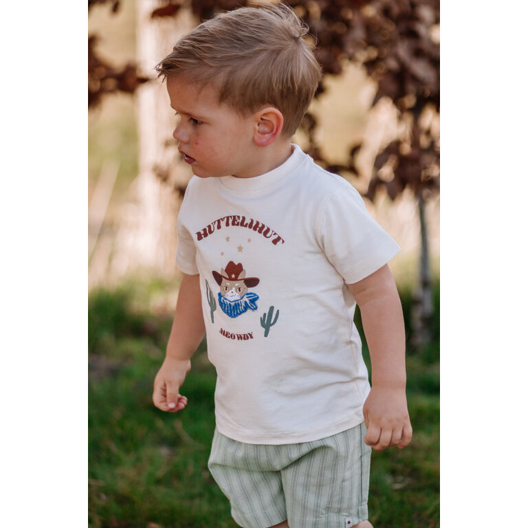 Huttelihut Huttelihut T-shirt jongen SS Antique White (gebroken wit)