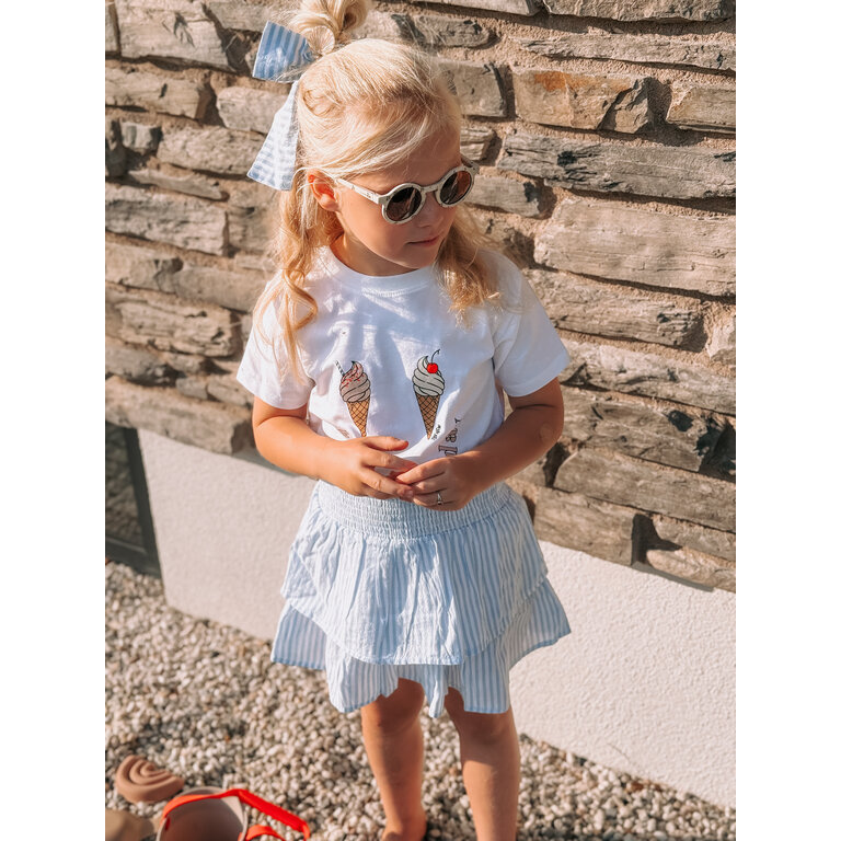 The New The New rok kind Nalani Skirt White Swan Striped (wit en blauw gestreept)