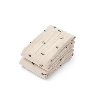 LIEWOOD Lewis Muslin Cloth 2-Pack | Mini Whale