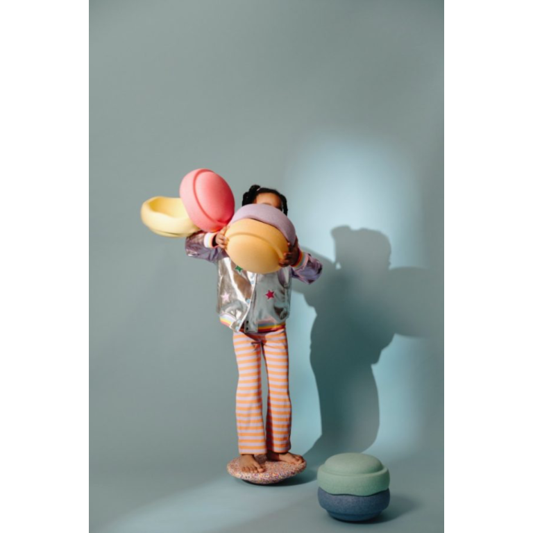 Stapelstein Stapelstein Rainbow Set Pastel, 6 stuks + balans bord Super Confetti