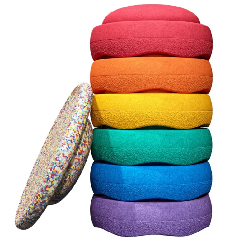 Stapelstein Stapelstein Rainbow Set Classic, 6 stuks + balans bord Super Confetti