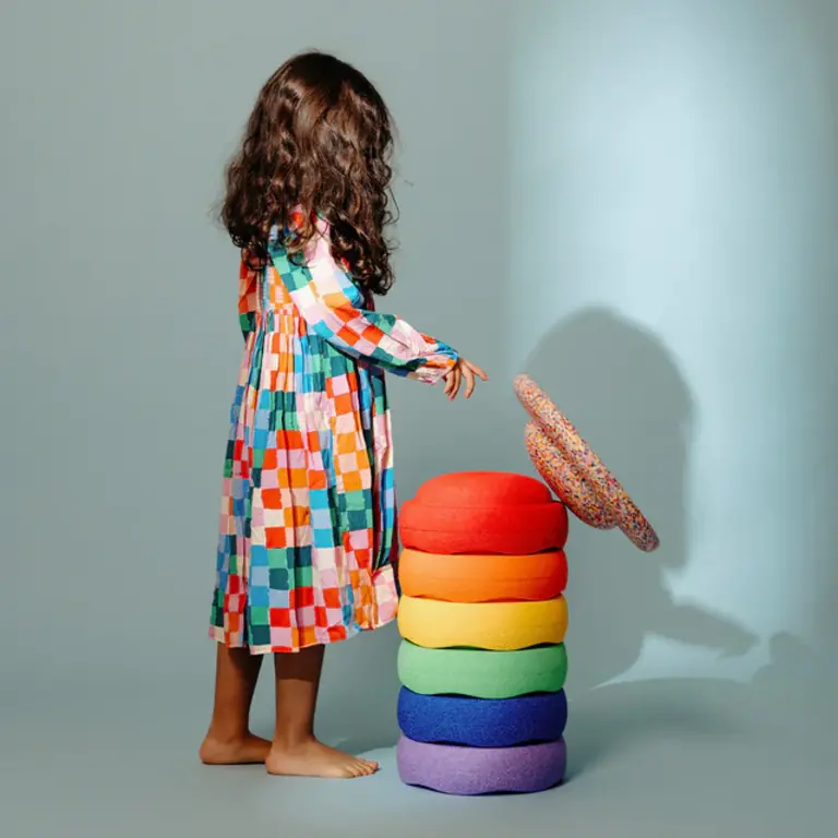 Stapelstein Stapelstein Rainbow Set Classic, 6 stuks + balans bord Super Confetti