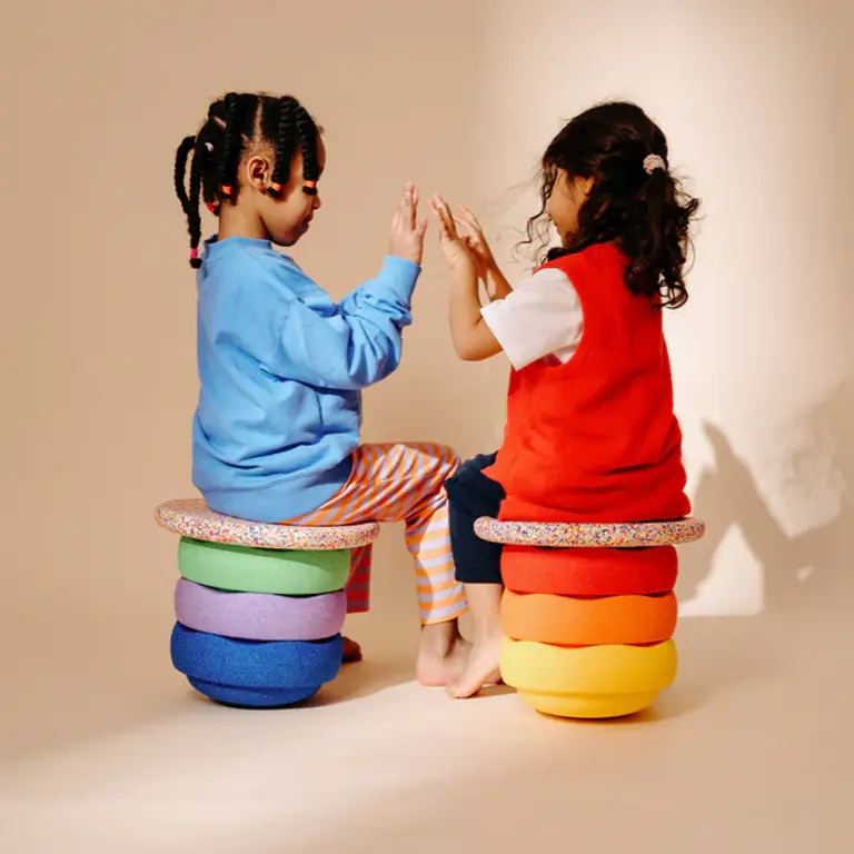 Stapelstein Stapelstein Rainbow Set Classic, 6 stuks + balans bord Super Confetti