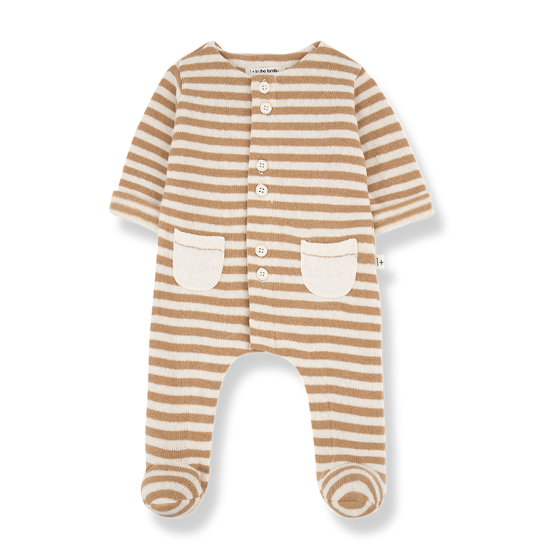 1+ in the family 1+ IN THE FAMILY jumpsuit baby Milo Biscotto bruin boxpakje