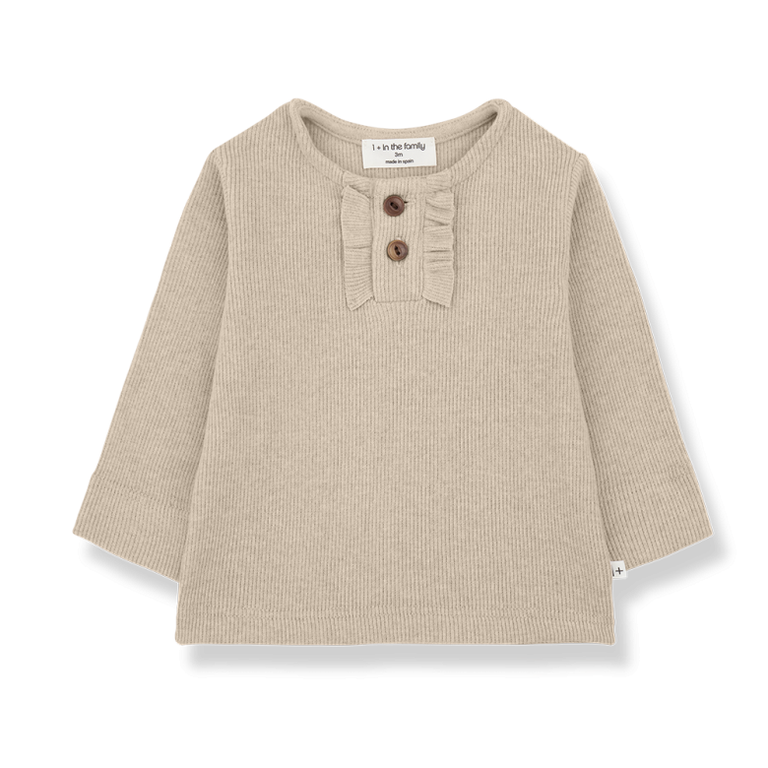 1+ in the family GRETA T-shirt meisje Tortora bruin meisjes shirt