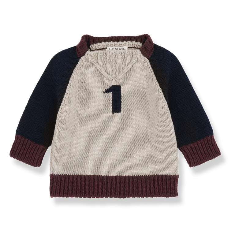 1+ in the family PATRICK trui kind Tortora bruin sweater