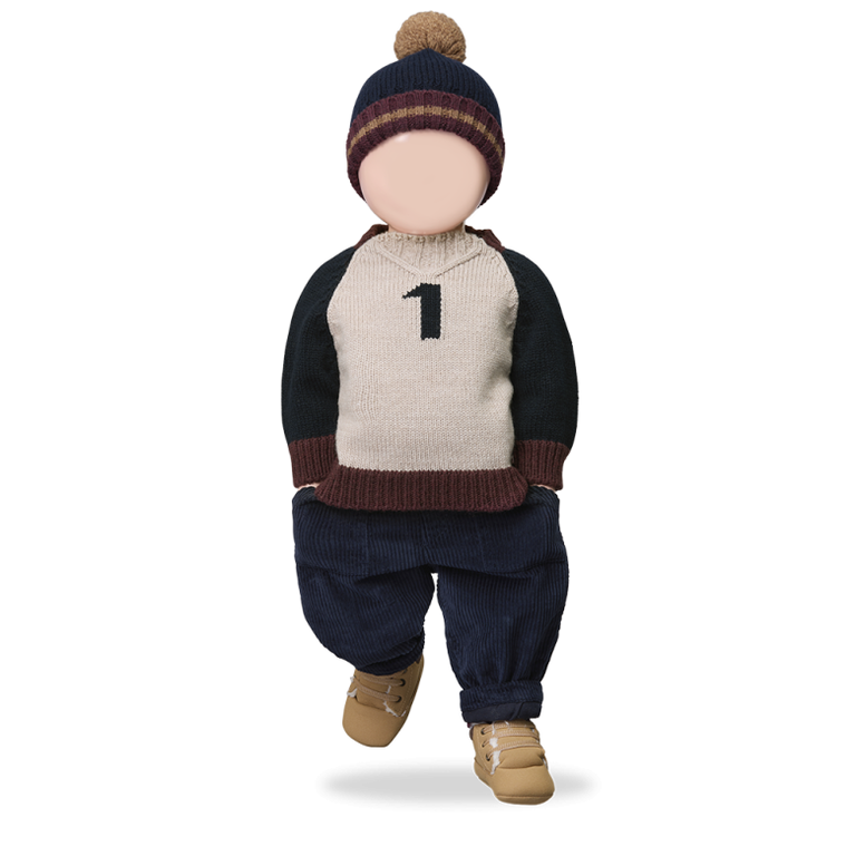 1+ in the family PATRICK trui kind Tortora bruin sweater