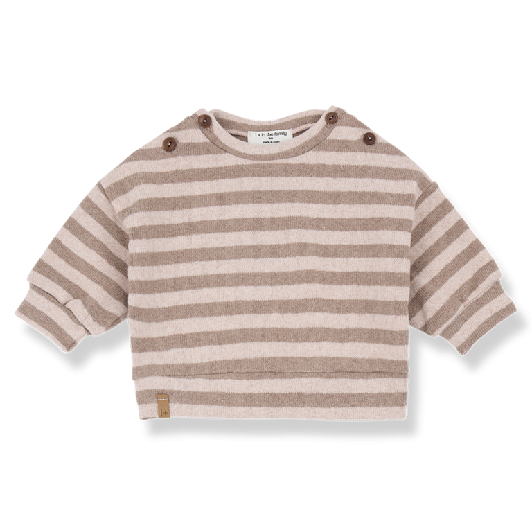 1+ in the family Dirk trui kind roze sweater