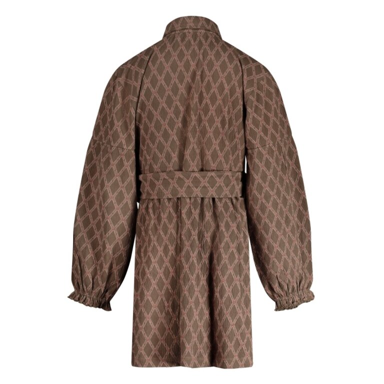 Levv LEVV jurkje meisje Vajen jurk Taupe Lines taupe met strepen