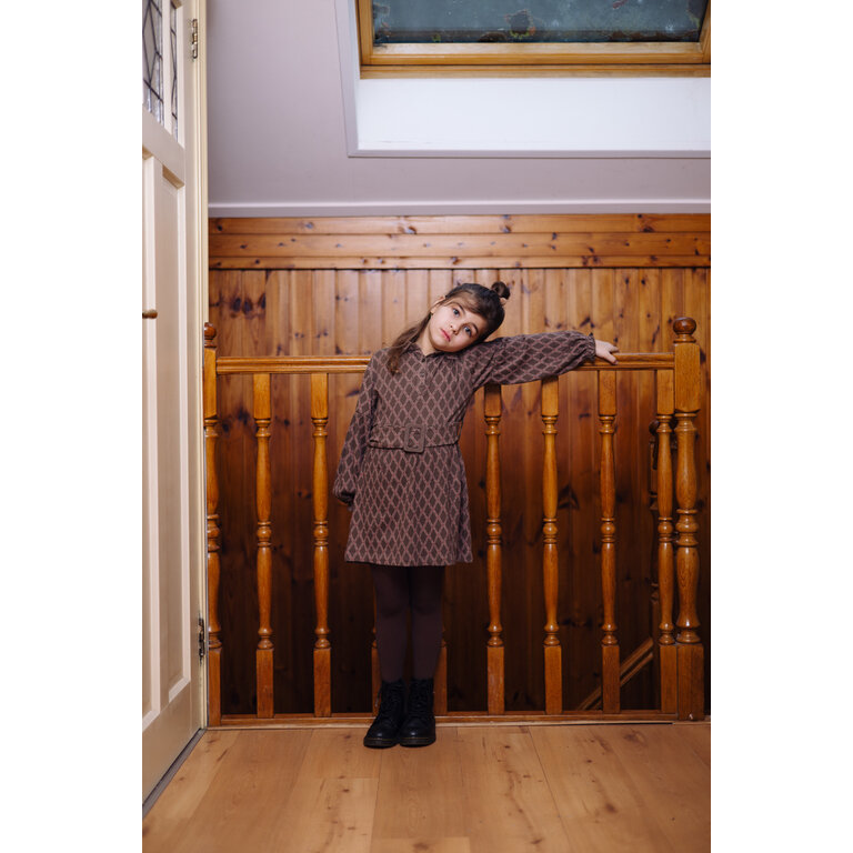 Levv Dress | Vajen | Taupe Lines LEVV