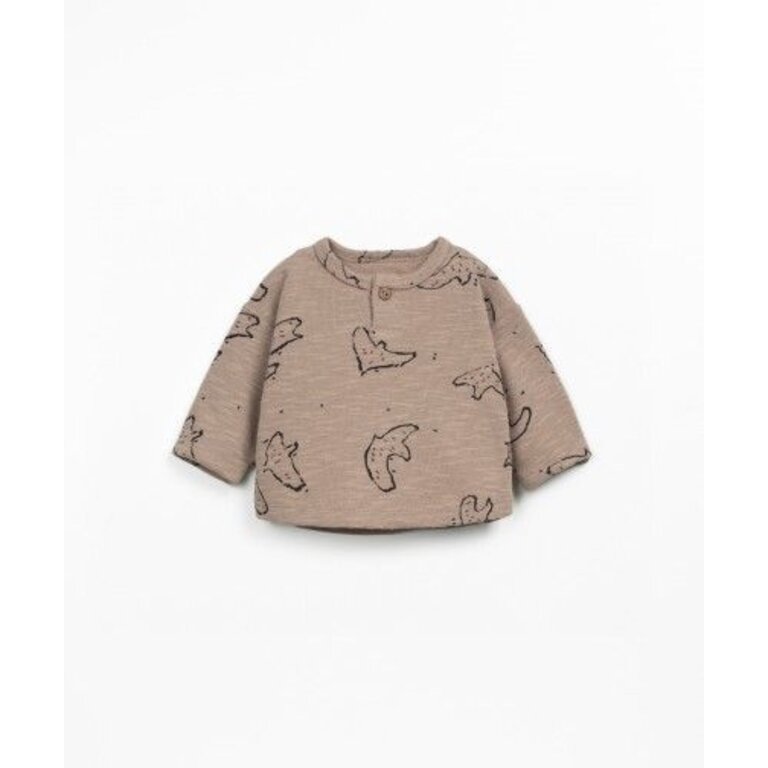 PLAY UP PLAY UP rib T-shirt jongen met print (beige)