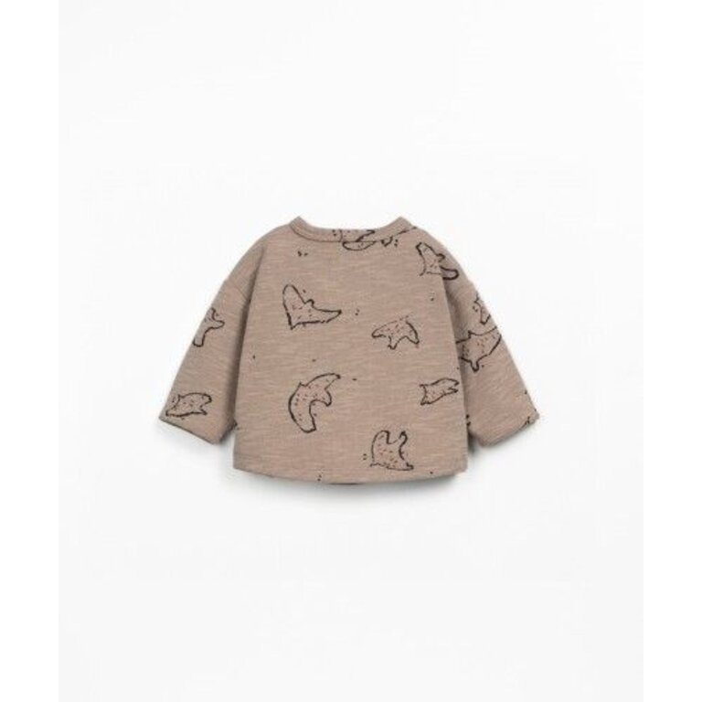 PLAY UP PLAY UP rib T-shirt jongen met print (beige)