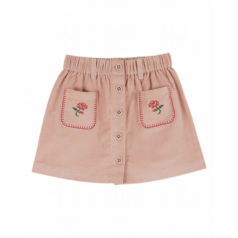 EMILE & IDA Rok Emile et Ida | Jupe Poches Fleurs Brodees | Peony