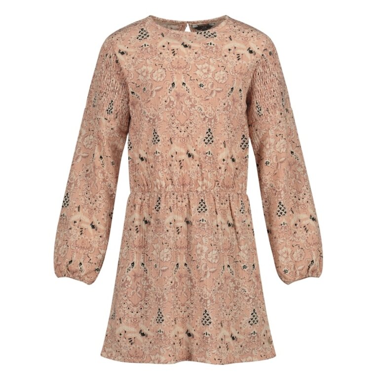 Levv LEVV jurkje meisje Vachel jurk Pink Leaves roze met bladerenprint