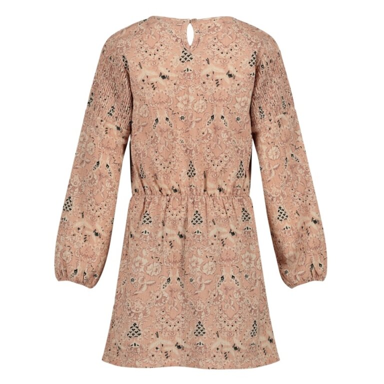 Levv LEVV jurkje meisje Vachel jurk Pink Leaves roze met bladerenprint