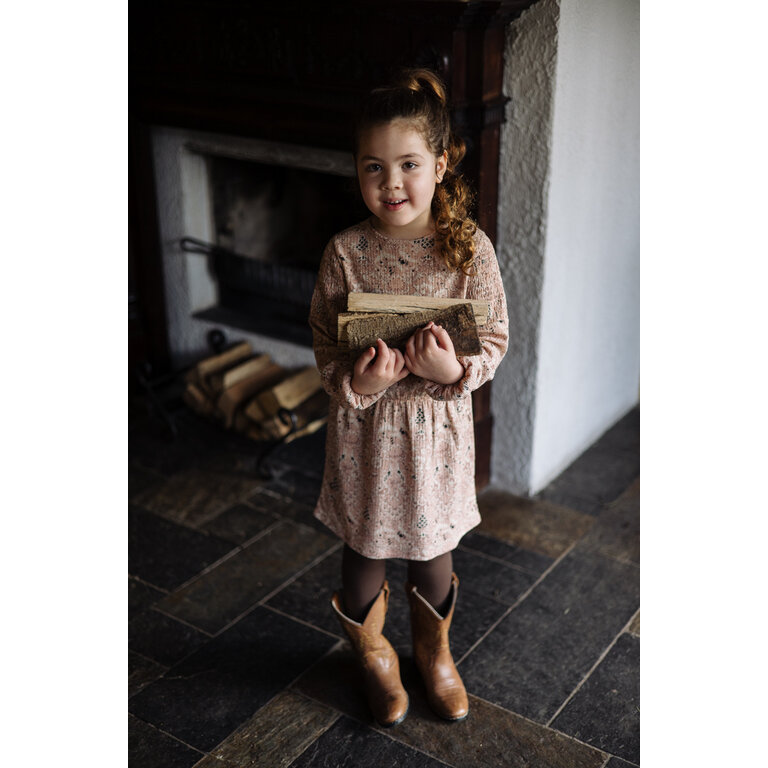 Levv Dress | Vachel | Pink Leaves