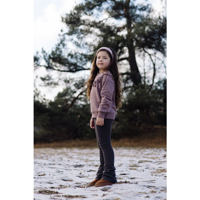 Levv LEVV flared broek jongen Ville flared broek Mud Grey grijs
