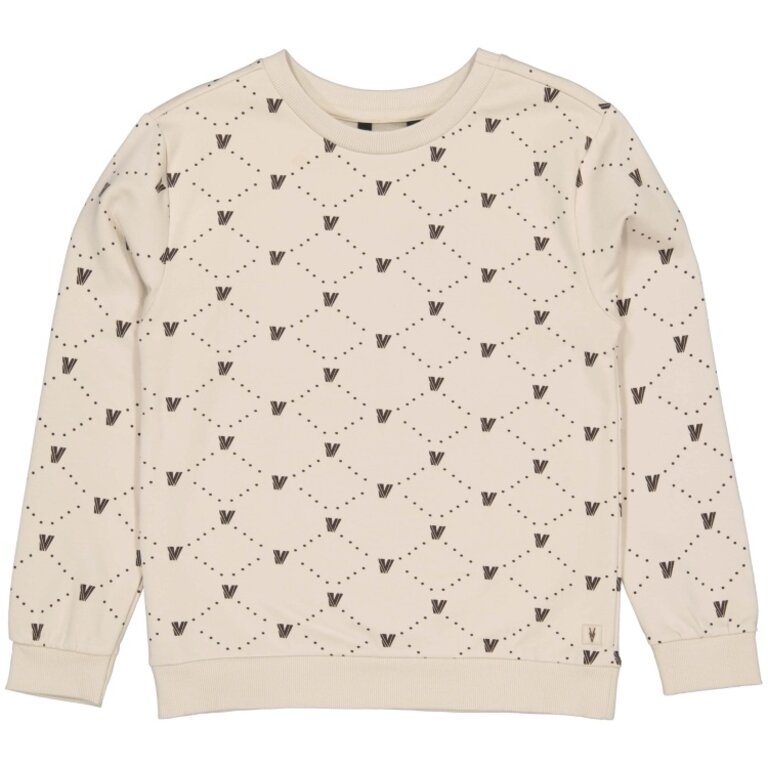 Levv LEVV sweater jongen Varick sweater White Graphic wit met print