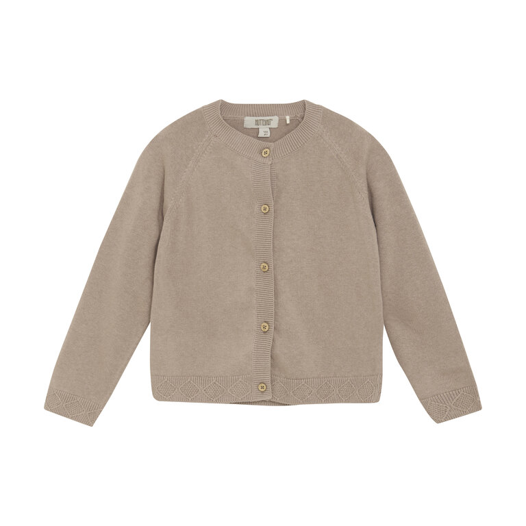 Huttelihut Huttelihut vest meisje Knit Wool Etherea beige bruin