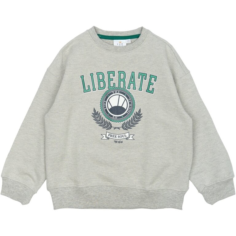 The New The New sweatshirt kind Penno Sweatshirt Light Grey Melange (lichtgrijs gemêleerd)