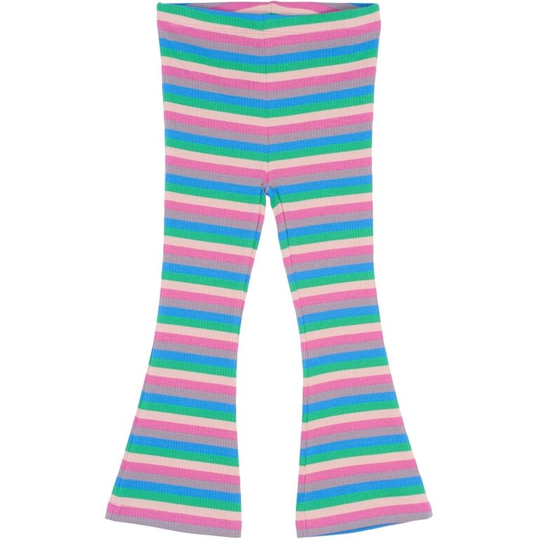 The New The New broek kind Polly Flared Rib Pants Multi Striped (meerkleurig gestreept)