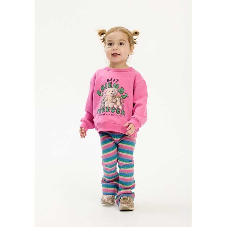 The New The New broek kind Polly Flared Rib Pants Multi Striped (meerkleurig gestreept)