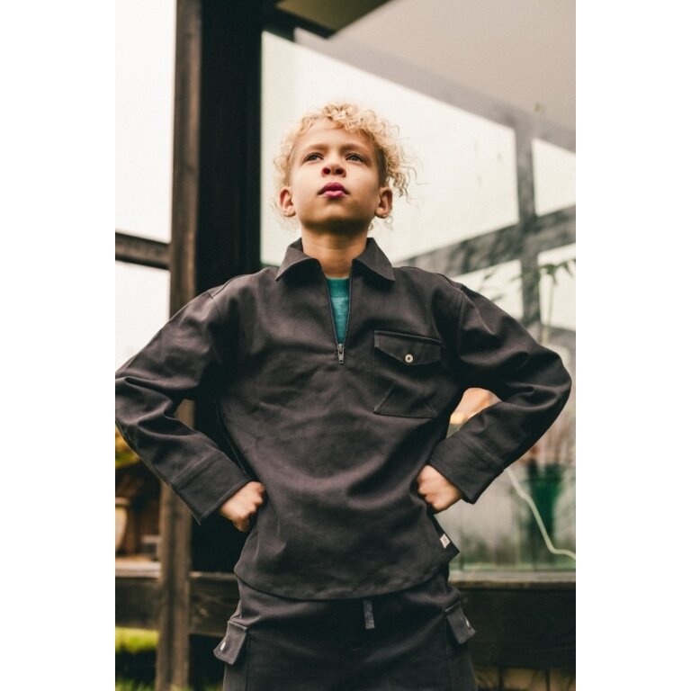 Labo de Colores LABO DE COLORES longsleeve jongen Jeno Grey Steel Dark grijs