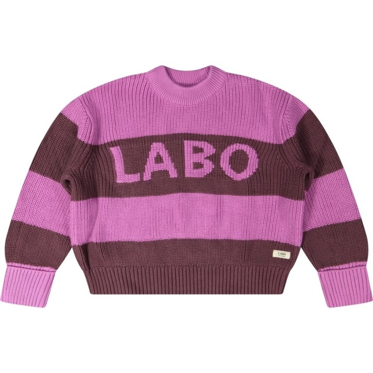 Labo de Colores LABO DE COLORES gebreide sweater meisje Rhone Pink Stripe AOP roze
