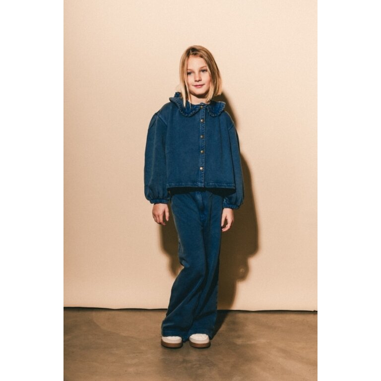 Labo de Colores LABO DE COLORES lange broek meisje Dori Blue Denim blauw