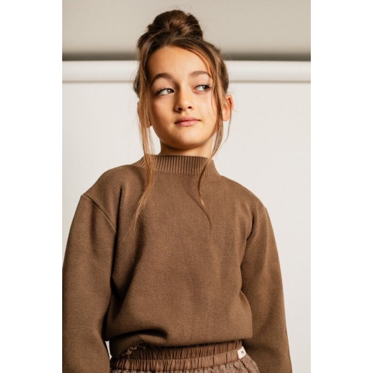 Baje Studio Cevio | Knitted sweater | Brown cacao