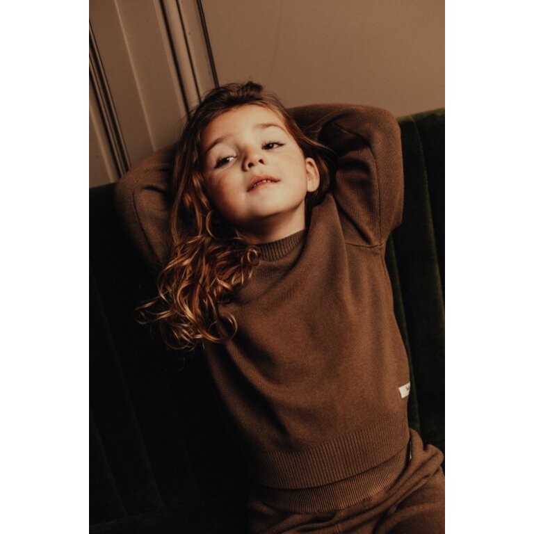Baje Studio Cevio | Knitted sweater | Brown cacao
