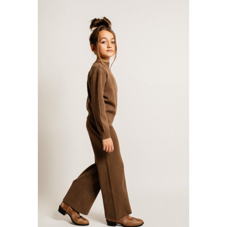 Baje Studio BAJE lange broek meisje Maggia Brown Cacao bruin (valt groot)
