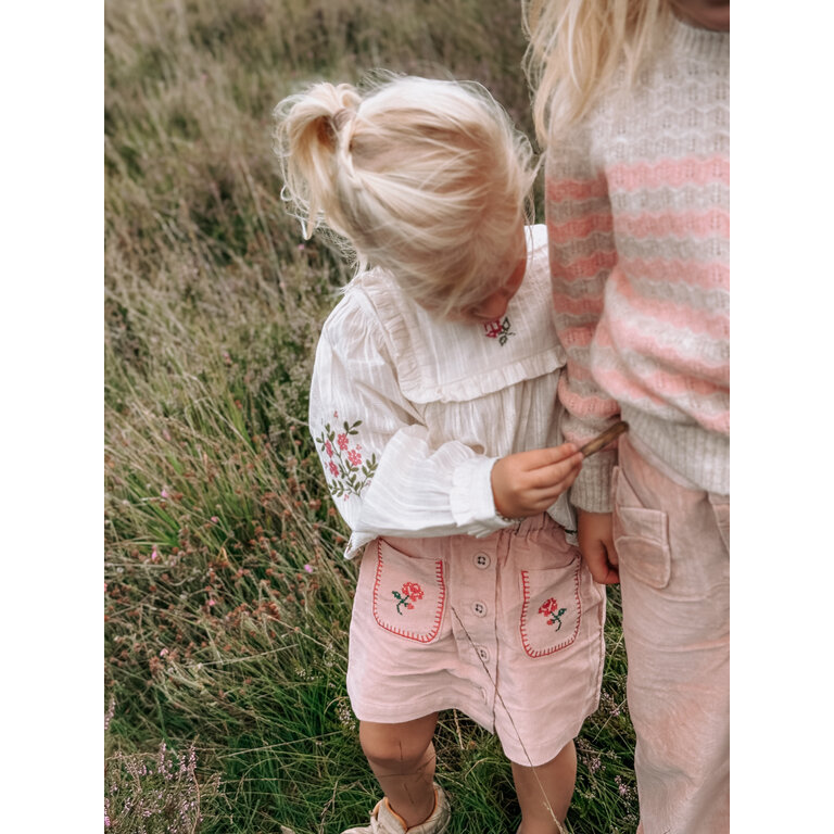 Emile et Ida Rok Emile et Ida | Jupe Poches Fleurs Brodees | Peony