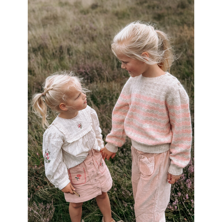 Emile et Ida Rok Emile et Ida | Jupe Poches Fleurs Brodees | Peony