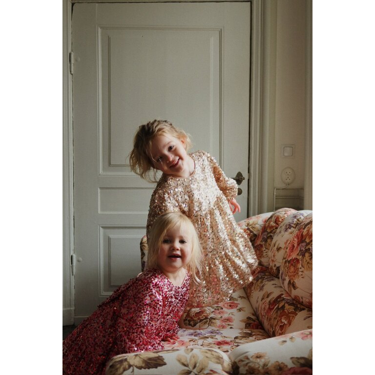 Konges Sløjd Lila Sequins Bow Dress | Gold Glitter
