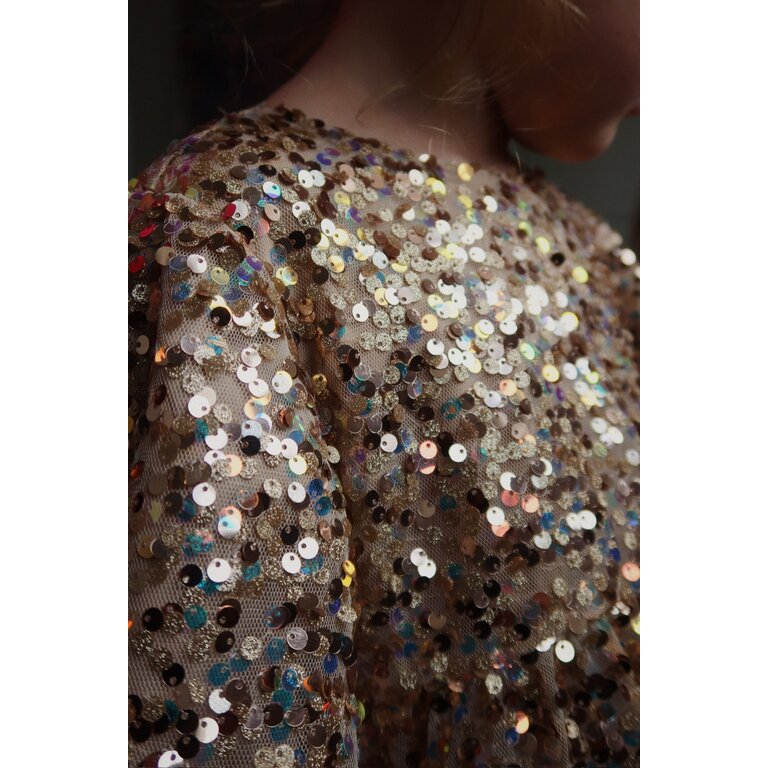 Konges Sløjd Lila Sequins Bow Dress | Gold Glitter