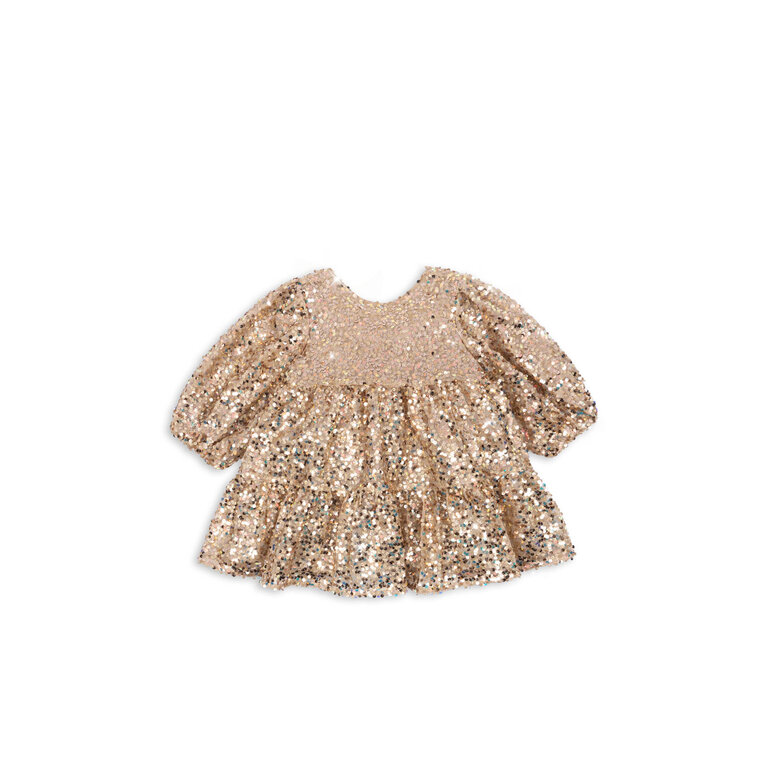 Konges Sløjd Lila Sequins Bow Dress | Gold Glitter