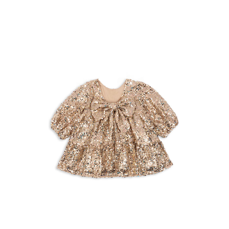 Konges Sløjd Lila Sequins Bow Dress | Gold Glitter