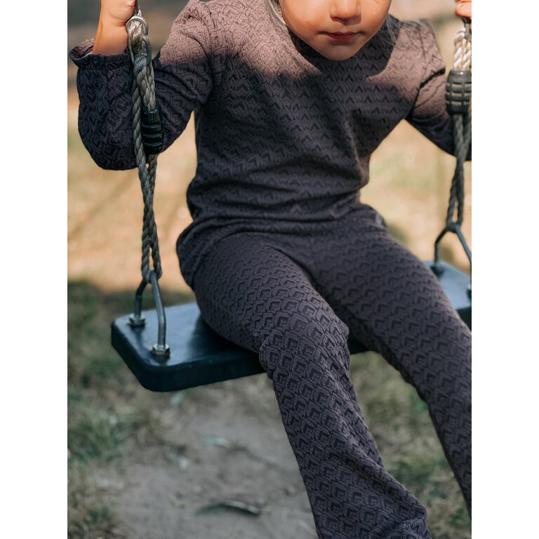 Levv LEVV flared broek jongen Ville flared broek Mud Grey grijs
