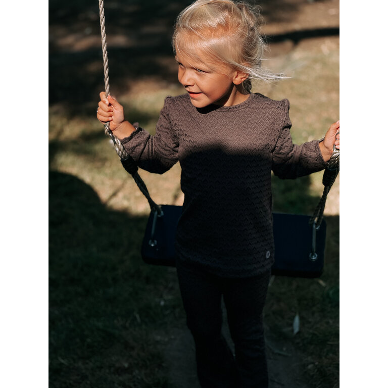 Levv LEVV flared broek jongen Ville flared broek Mud Grey grijs