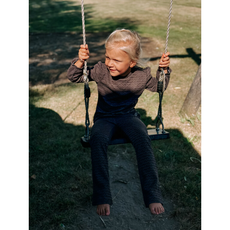Levv LEVV flared broek jongen Ville flared broek Mud Grey grijs