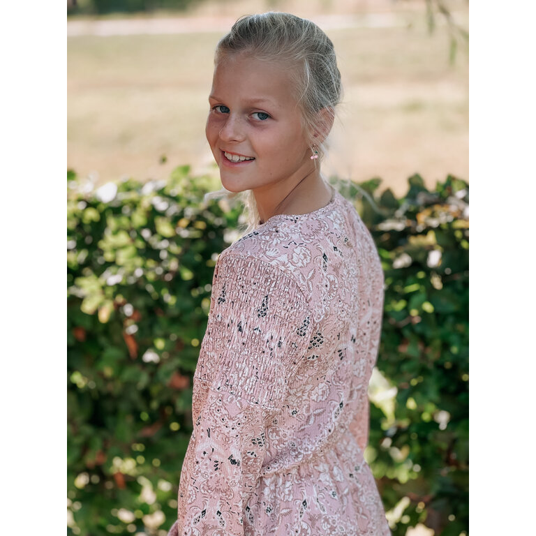 Levv Dress | Vachel | Pink Leaves