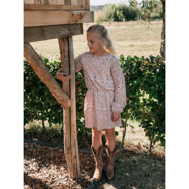 Levv Dress | Vachel | Pink Leaves