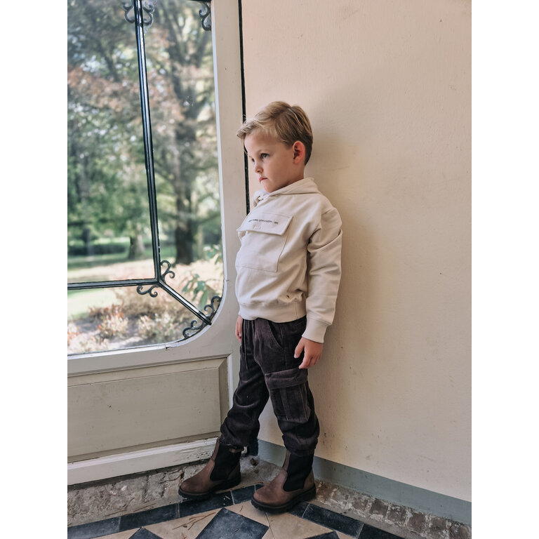 Levv LEVV broek jongen Tristan pants Dark Brown donkerbruin