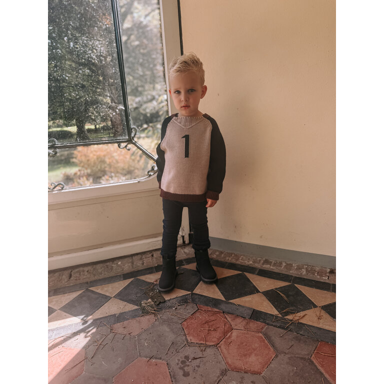 1+ in the family PATRICK trui kind Tortora bruin sweater