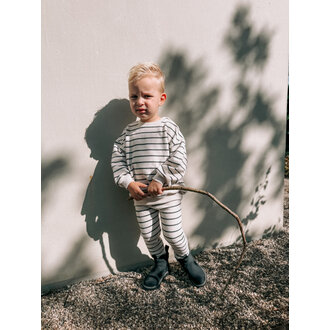 PLAY UP Striped Jersey Sweater | Grafite