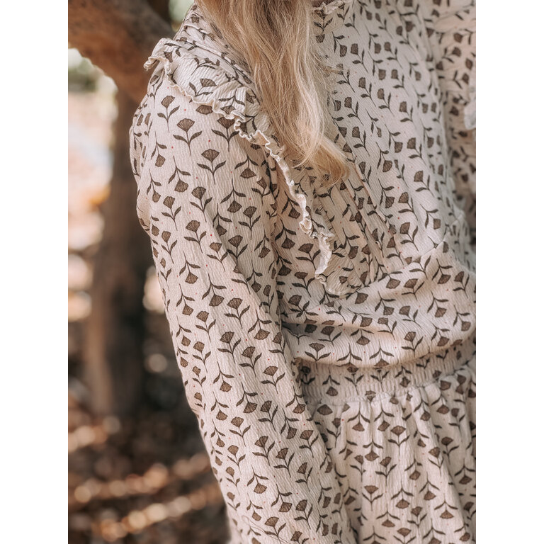 Levv LEVV shirt meisje Verda T-shirt White Flower wit met bloemenprint